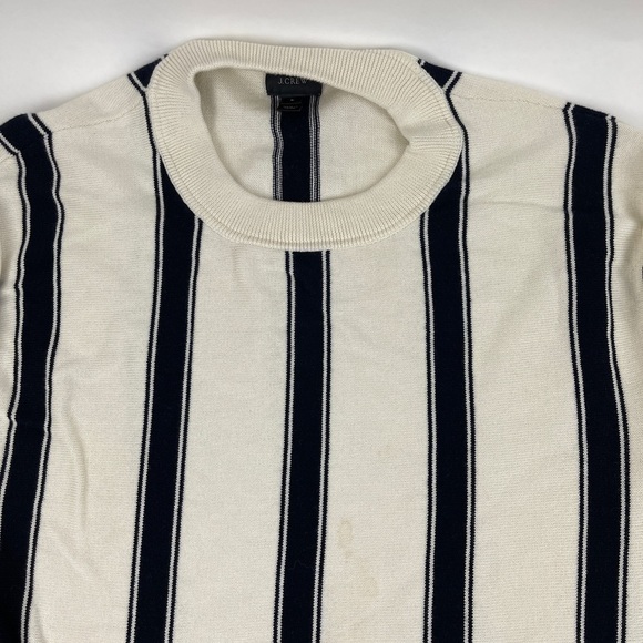 J Crew Sweater Womens Large White Black Striped - Picture 7 of 8